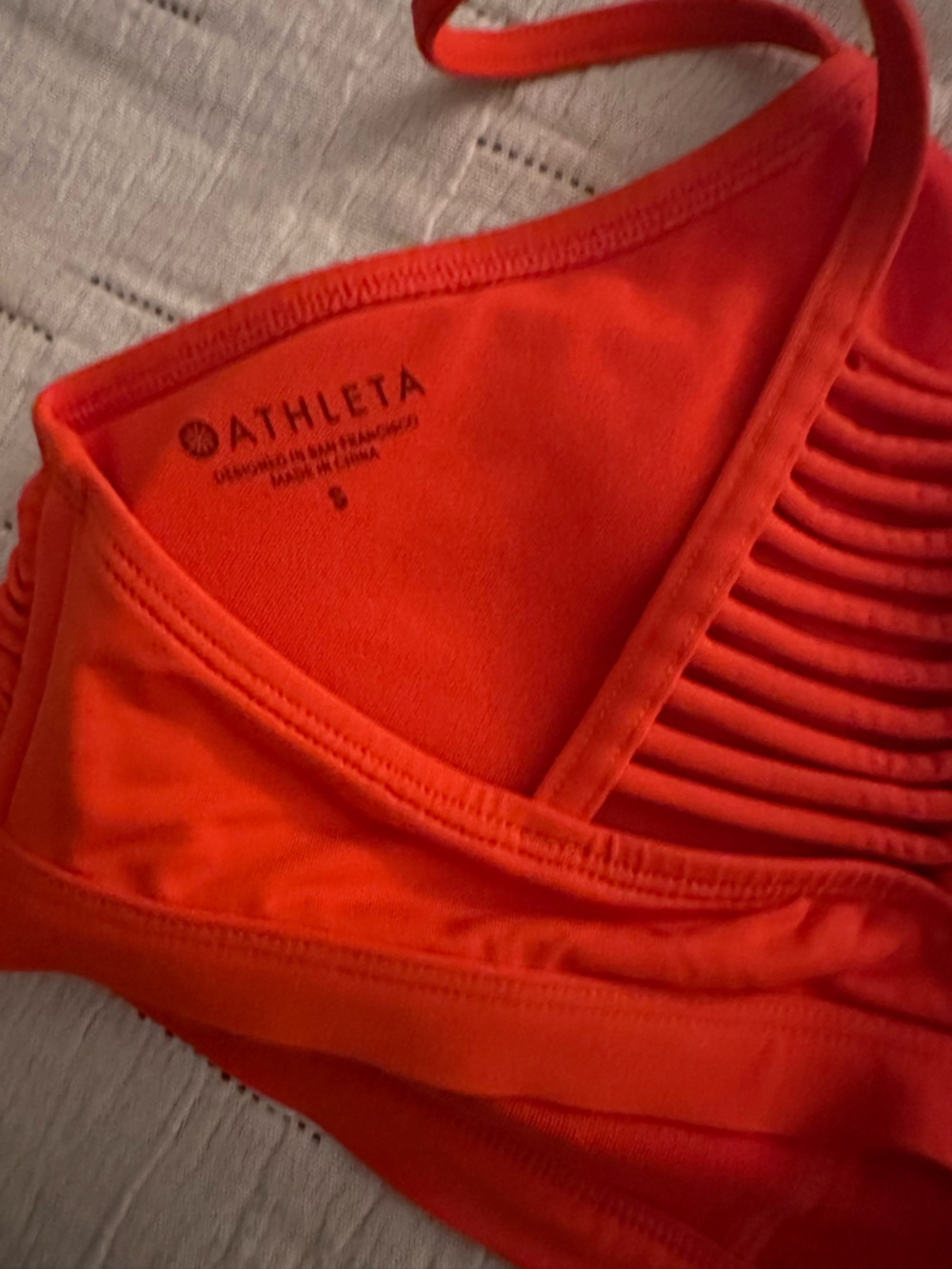 Athleta Bright Orange High Neck Bikini Top - Picture 3 of 3